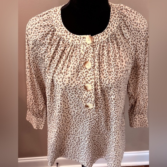 Women’s TUCKERNUCK leopard print cotton blouse- Size XS - Picture 6 of 8